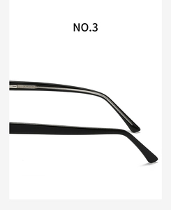 Detail shot of black eyeglass temples with reinforced metal core for durability