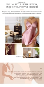 Detail of pink satin sleepwear with delicate silk texture and luxury V-neck design