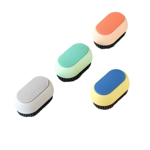 Multi-purpose cleaning brush set with long handles and soft bristles in four colors