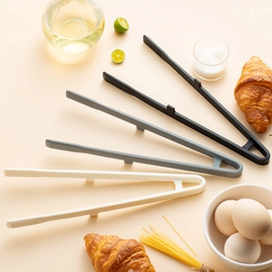 Silicone Food Tongs Heat Resistant Non-Slip Integrated Kitchen Tongs With Stand Support For Cooking Baking Serving Steak