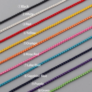 Colorful stainless steel box chains for jewelry making in ten vibrant candy colors