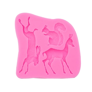 Silikon Fondant Kuchenform Rentier Eichhörnchen Hase Waldtier Form Weihnachts Thema DIY Backen Dekoration