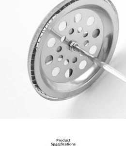 Macro detail of high-density stainless steel filter mesh and support plate for French press