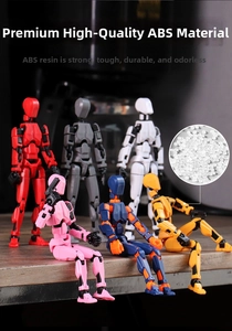 Macro shot of 3D printed action figures made from high strength and durable ABS resin