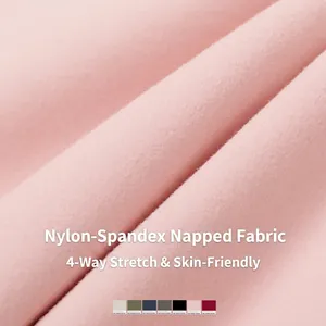 Tissu de gilet de yoga brossé rose avec extensibilité multidirectionnelle et couleurs