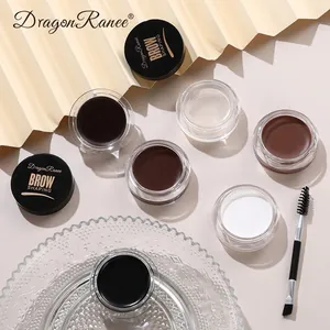 Kit de cire fixatrice pour sourcils avec teintes variées et pinceau applicateur double