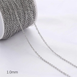 Catena a O professionale da 1,0 mm placcata in argento su bobina per gioielli fai da te