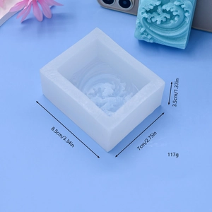 Ocean wave silicone mold for handmade soap and gypsum with detailed size measurements