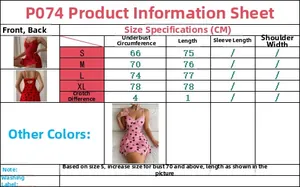 Detailed size chart for lace heart lingerie dress with bust and length measurements
