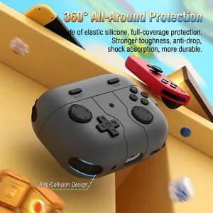 Protective silicone case for game controller with anti-shock texture and 360-degree coverage