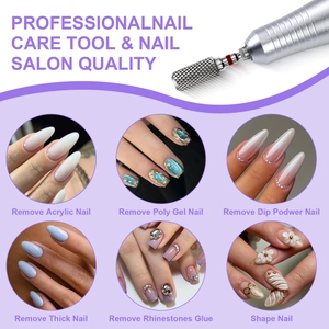 Cylindrical alloy nail drill bit for acrylic removal and professional nail shaping