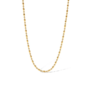 Collana in acciaio inossidabile placcato oro 18K con perline ovali e stile minimal