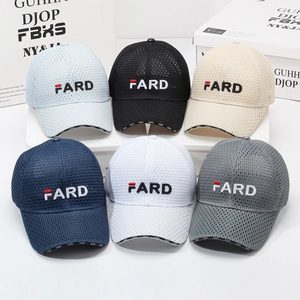 Mesh sports baseball cap with FARD embroidery in six breathable colors for sun protection