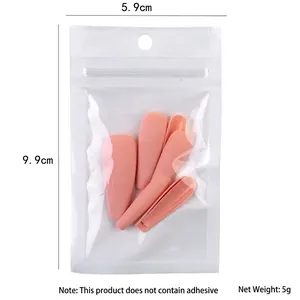 Peach pink matte ballerina press-on nails in transparent packaging, set of 20 pieces