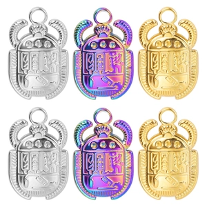 Egyptian Scarab Beetle Pendant 304 Stainless Steel 18K Gold Plated DIY Jewelry Making Accessory For Necklace