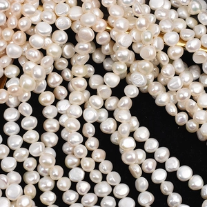High-luster 9-10mm baroque freshwater pearl strands for DIY jewelry making