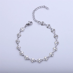 Minimalist Stainless Steel Bracelet For Women Men Fashion Creative DIY Round Disc Lips Link Chain Bracelet Trendy Jewelry Gift