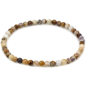 4mm natural tiger eye and amethyst beaded bracelet for women in a white background view