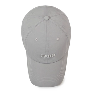 Graue atmungsaktive Outdoor-Baseballkappe mit 3D-FARD-Stickerei und Jacquard-Struktur