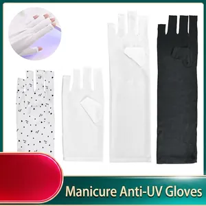 Anti UV Nagel Handschuhe Fingerlos Maniküre Schutz UPF 50 Kühlung Elastisch Atmungsaktiv Stoff Für UV LED Lampen