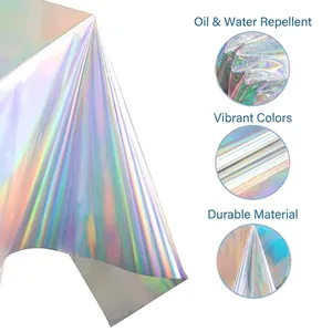 Holographic laser iridescent tablecloth, waterproof plastic party cover with rainbow effect
