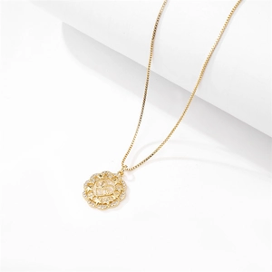 Gold star and heart pendant necklace with colorful zircon stones and Dior engraving