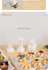 Detailed close-up of PU foam cupcake models showing realistic texture and magnetic backing