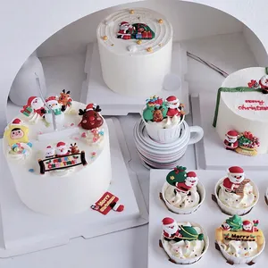 Weihnachts-Kuchendekoration Set mit Weihnachtsmann, Rentier und Merry Christmas