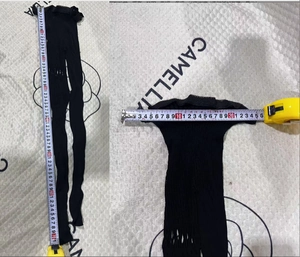Detailed measurement of plus size hollow fishnet stockings showing length and waist elasticity