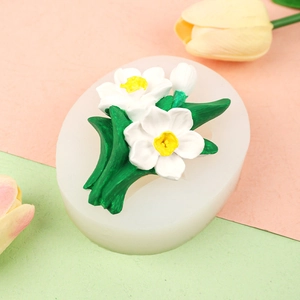 3D frangipani flower silicone mold for handmade gypsum aromatherapy and clay crafts