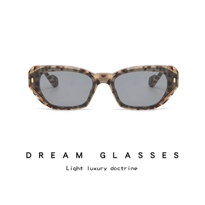 Retro Geometric Cat Eye Sunglasses UV400 Protection PC Frame AC Lens Trendy Small Frame Eyewear For Men Women