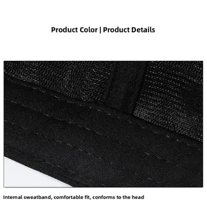 Detail shot of internal sweatband construction on a classic baseball cap for comfort
