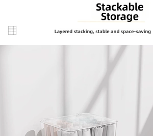 Stackable transparent organizer with compartments for underwear and socks storage