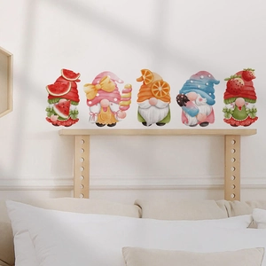 Cute cartoon fruit gnome wall stickers set for bedroom and kitchen cabinet decoration