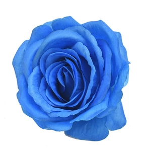 Vibrant blue silk artificial rose head for wedding flower wall and DIY decorations