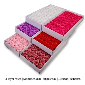 Artificial Soap Rose Flower Heads Realistic Scented Floral Decor For Wedding Valentines Day DIY Gifts Anniversary