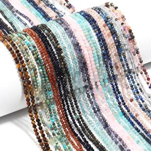 Natural Stone Beads Faceted Round Gemstone Loose Spacer Beads For DIY Jewelry Making Bracelet Necklace Accessories