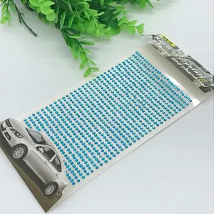 Close-up of 3mm blue acrylic self-adhesive rhinestone stickers for car DIY decoration