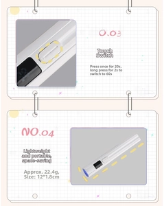 Detail view of mini UV nail lamp with 20s/60s timer and lightweight handheld design
