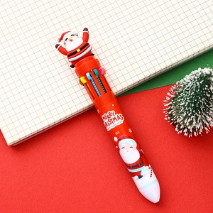 Cartoon Santa Claus 10-color ballpoint pen for Christmas stationery and student gift