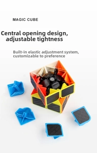 Detail view of carbon fiber magic cube internal elastic adjustment system and core