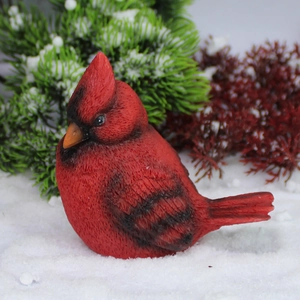 Realistic Red Cardinal Bird Christmas Ornaments Resin Hand Painted Bird Figurine Desktop Decoration Hanging Pendant Festive Decor