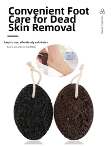 Dual volcanic pumice stones for foot care with natural textures and hanging ropes