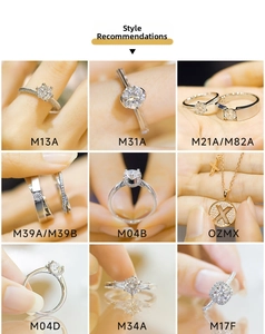 Collage showcasing S925 sterling silver moissanite rings and various solitaire jewelry designs