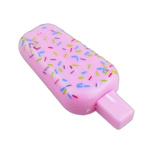 Creative pink ice cream shaped novelty pen and stress relief toy for students
