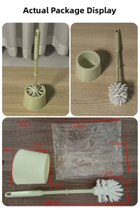 Detail of toilet brush dimensions 34.5cm height and lightweight plastic base set