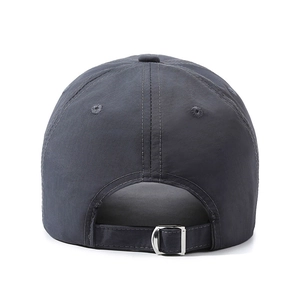 Quick-dry breathable baseball cap for sun protection featuring adjustable metal buckle back