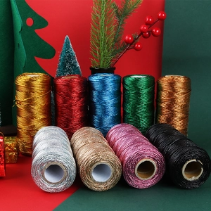 Multi-color 1.5mm metallic glitter strings for gift wrapping and festive DIY decoration