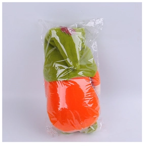 Christmas faceless gnome doll in green and orange plush fabric packaging