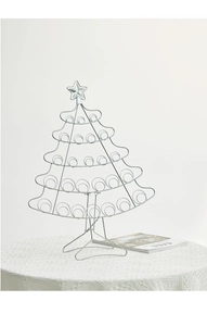 50cm silver metal spiral Christmas tree stand with a star topper for home decor
